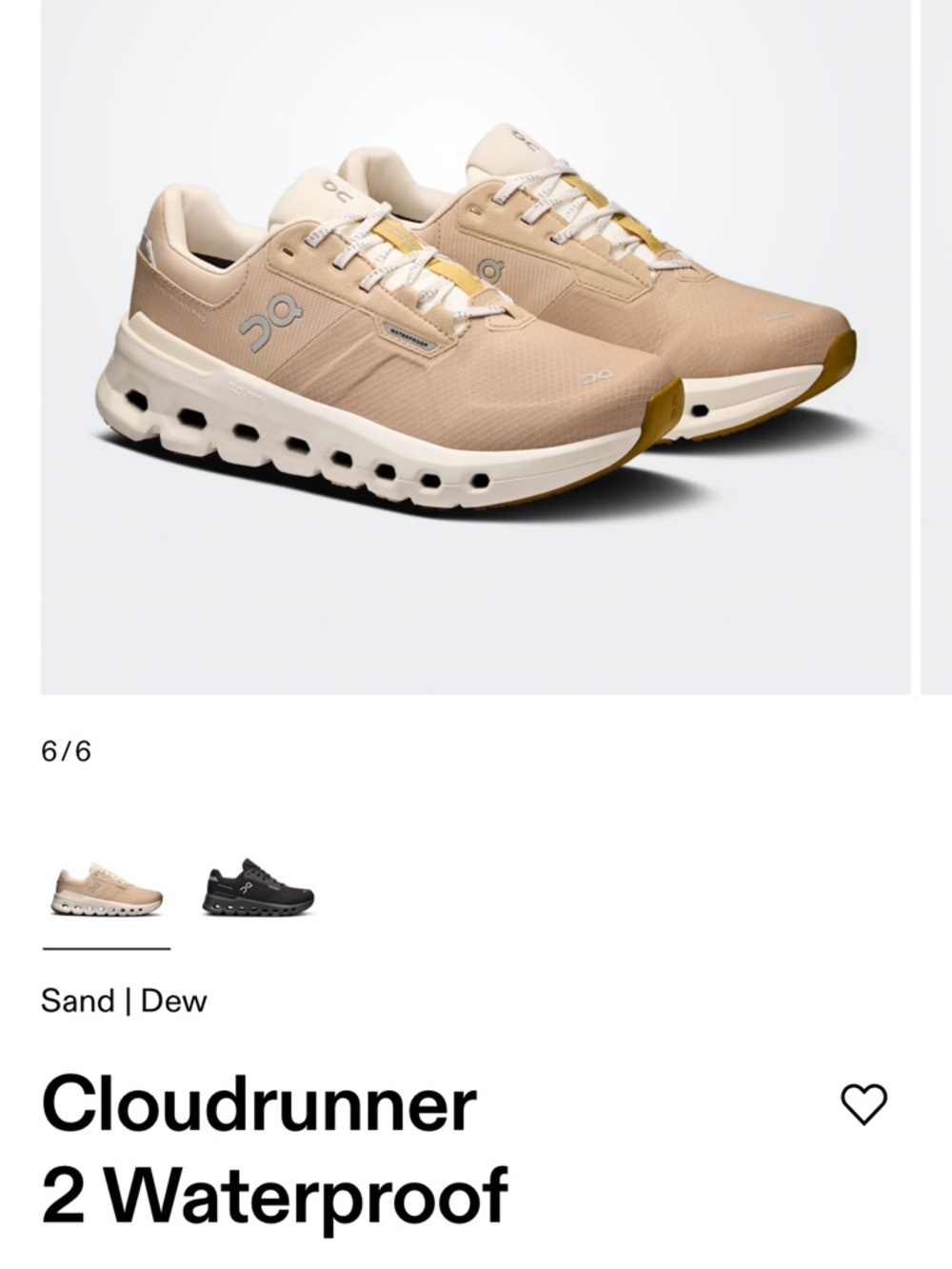 On Running Cloudrunner 2 Waterproof in Sand and Dew